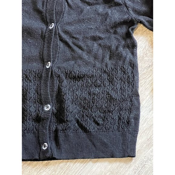 Girls‎ Black Cardigan Sweater Button Up Knit Top School Uniform Size - Picture 5 of 7
